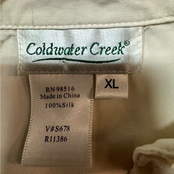 Coldwater Creek Cream Button Down Shirt Size XL - Picture 8 of 8